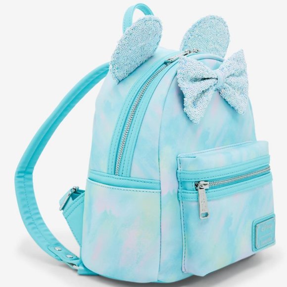Loungefly Disney Minnie Mouse Sequin Bow Mini Backpack and Wallet